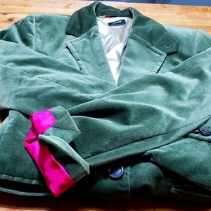 J. Crew, Velvet Green Blazer, Schoolboy